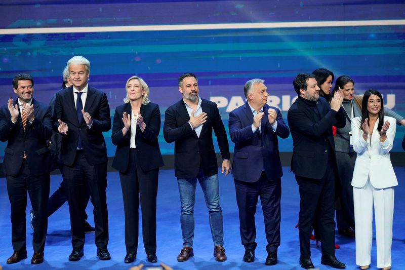 Orban and Le Pen play cards at the far-right “Patriot” summit in Madrid