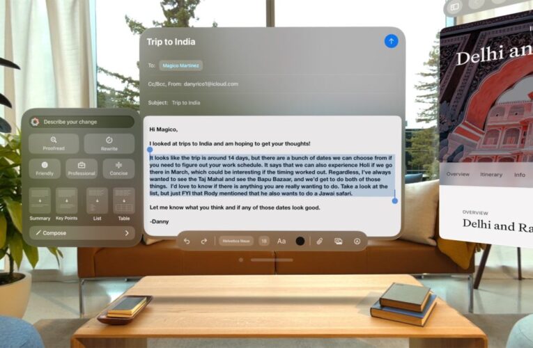 Apple brings Apple Intelligence to Vision Pro